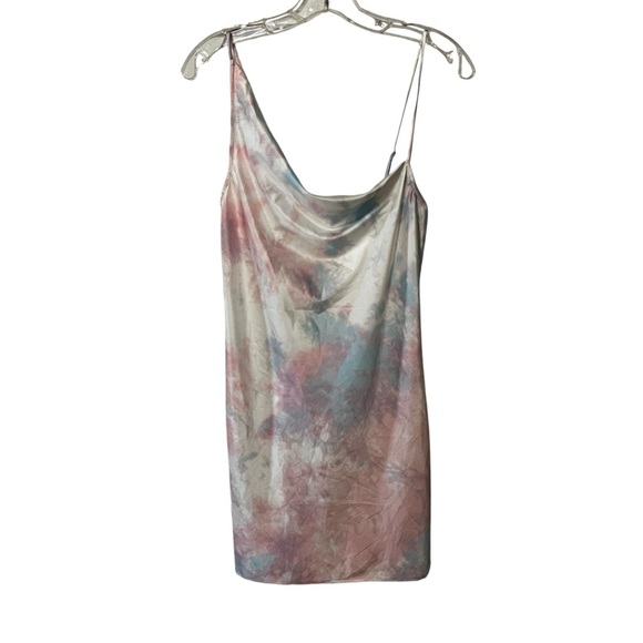 NWT Frankie’s Bikinis Cora Tie Dye Mini Satin Slip Dress Pastel Fairy Whimsical - Picture 2 of 16